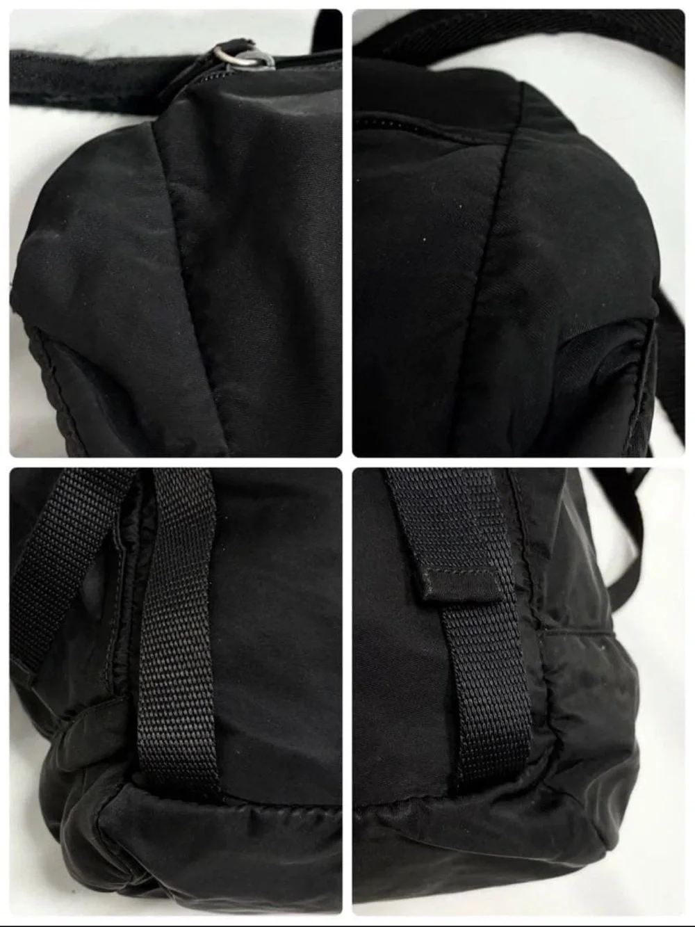 Prada Black Nylon Backpack with Silver-Tone Buckles